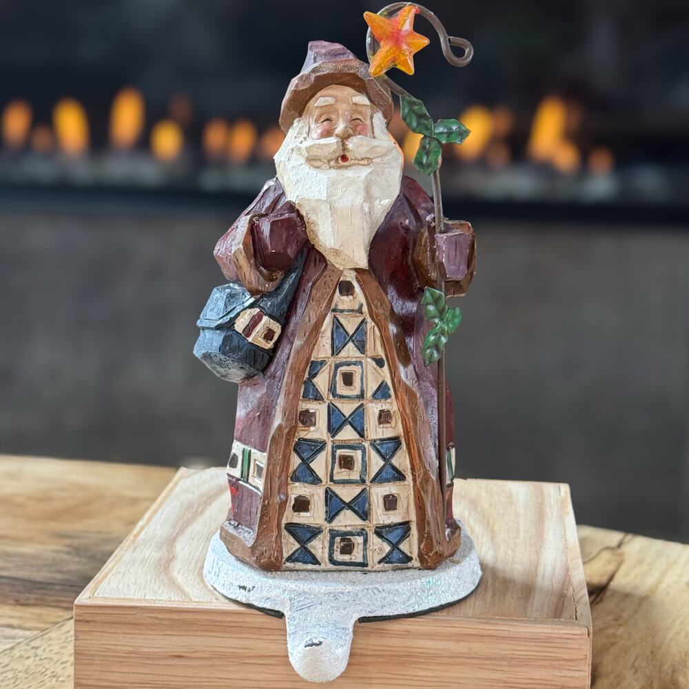 Jim Shore Heartwood Creek Old World Santa Stocking Holder 7" Christmas Hanger
